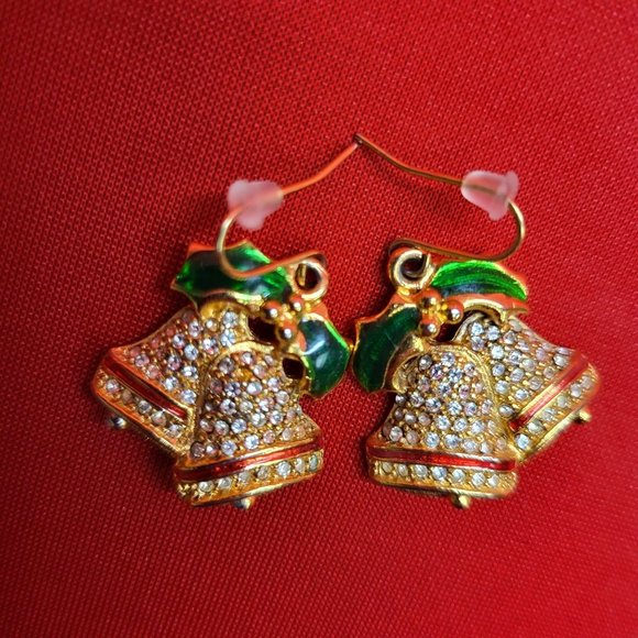 Christmas Bell Dangling Earrings - Picture 1 of 12